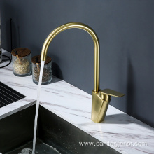 Hot and cold water mixer brass kitchen faucet